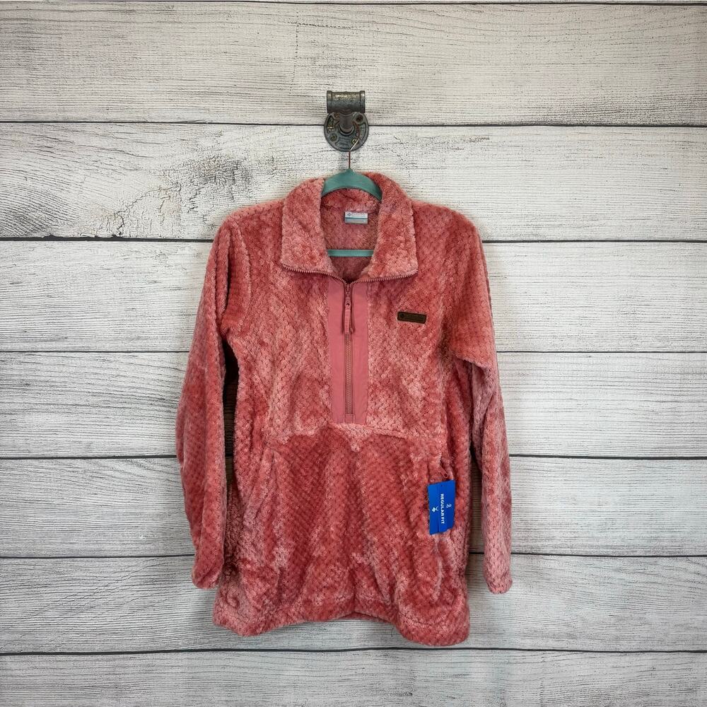 Columbia Women's Fire Side Shell Pink Fleece Jacket Size M